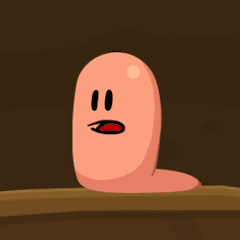 Worm Bounce game icon with a simple cartoon worm character